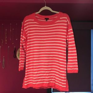 Talbots pink and white striped sweater